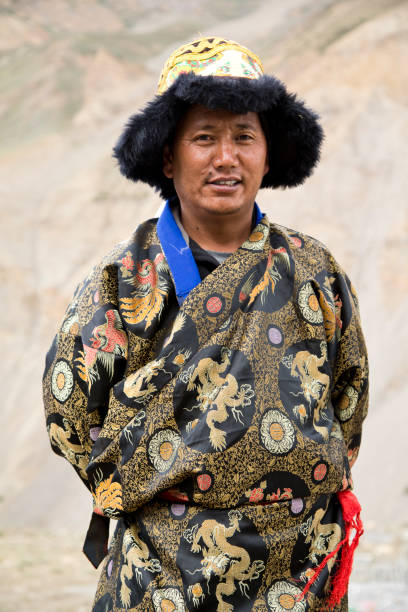 People in Ladakh wearing thick woollen goncha
